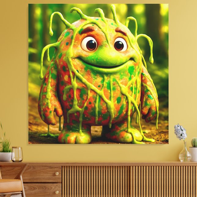 Lienzo OddFriends - Poster del Monstruo Verde de Gooey (Insitu (Sala de estar))