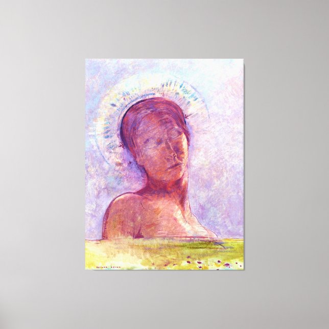 Lienzo Odilon Redon, ojos cerrados 1889 (Anverso)