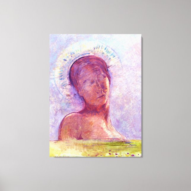 Lienzo Odilon Redon, ojos cerrados 1889 (Anverso)