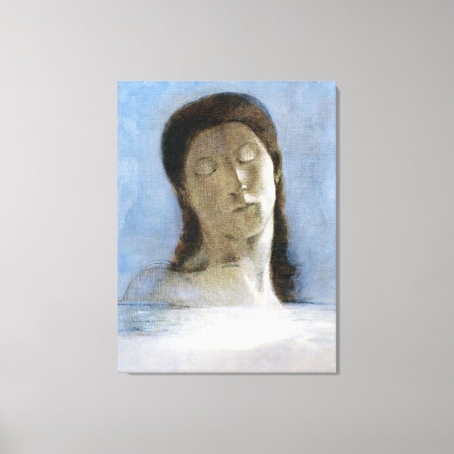 Lienzo Odilon Redon, ojos cerrados 1890  (Anverso)