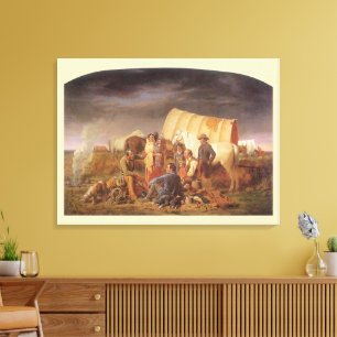 Lienzo Oeste Americano Antiguo, Consejo en la pradera de 