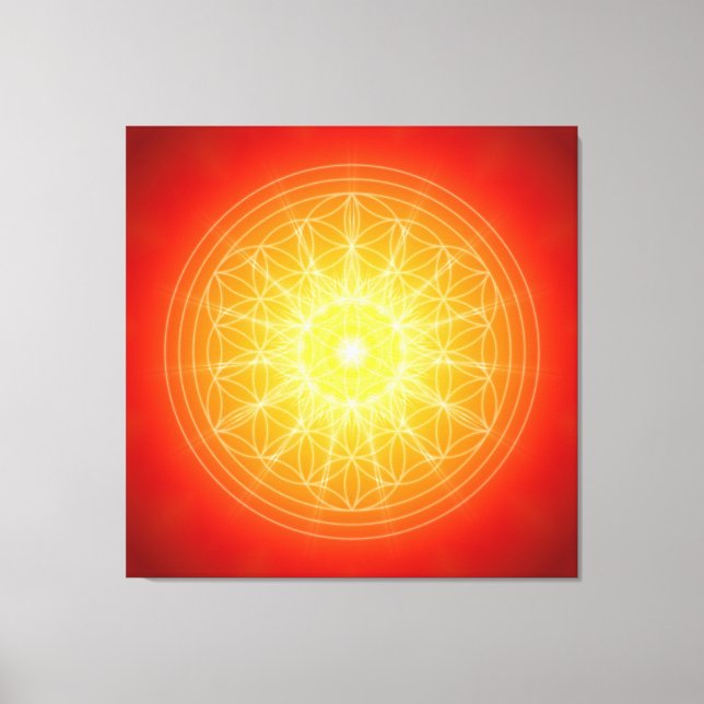 Lienzo of flower on life sun mandala (Anverso)