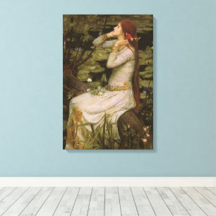 Lienzo Ofelia junto al estanque de John William Waterhous