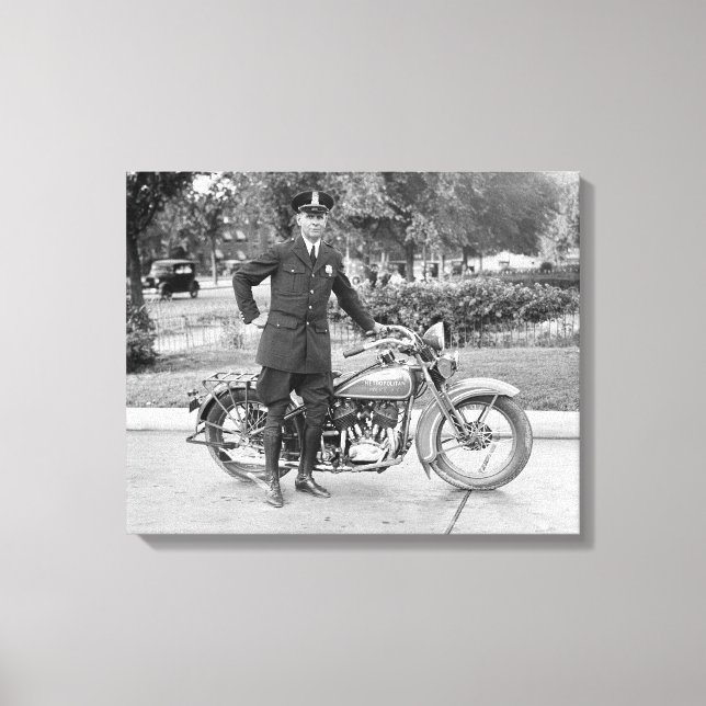 Lienzo Oficial de motocicleta de la policía de D.C., 1932 (Anverso)