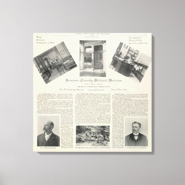 Lienzo Oficina Resumen del Condado de Sonoma, California (Anverso)