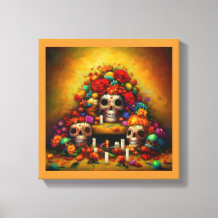 Lienzo Ofrendas del Día de Muertos 1