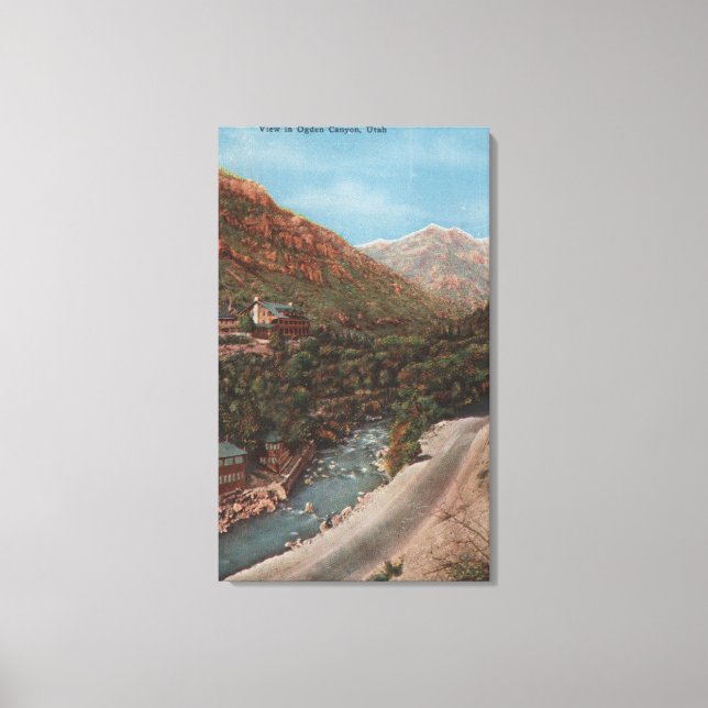 Lienzo Ogden, Utah - Ogden Canyon View & River (Anverso)