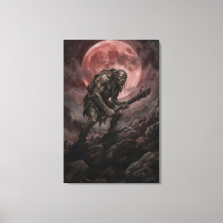 Lienzo Ogro bajo la Luna de Sangre