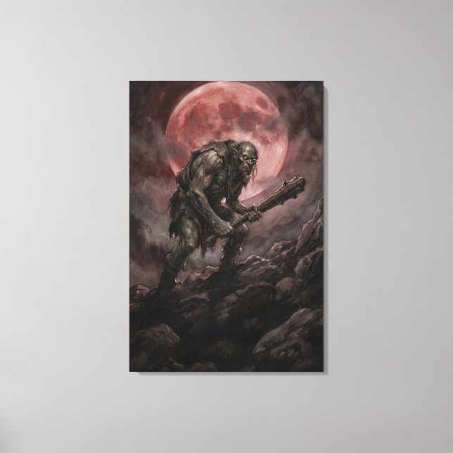 Lienzo Ogro bajo la Luna de Sangre (Anverso)