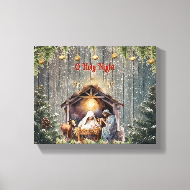 Lienzo Oh Holy Night: A Timeless Nativity Scene Canvas Pr (Anverso)