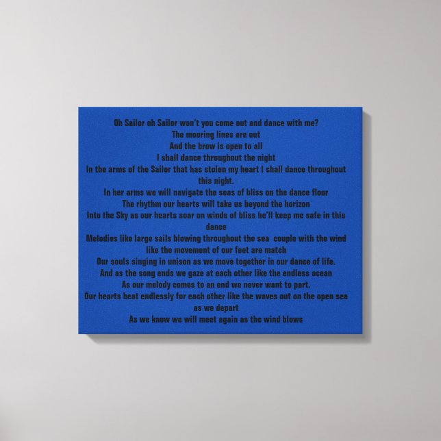 Lienzo Oh Sailor (Anverso)