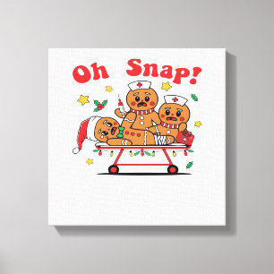 Lienzo Oh Snap Gingerbread Enfermera Escolar Navidad Clás