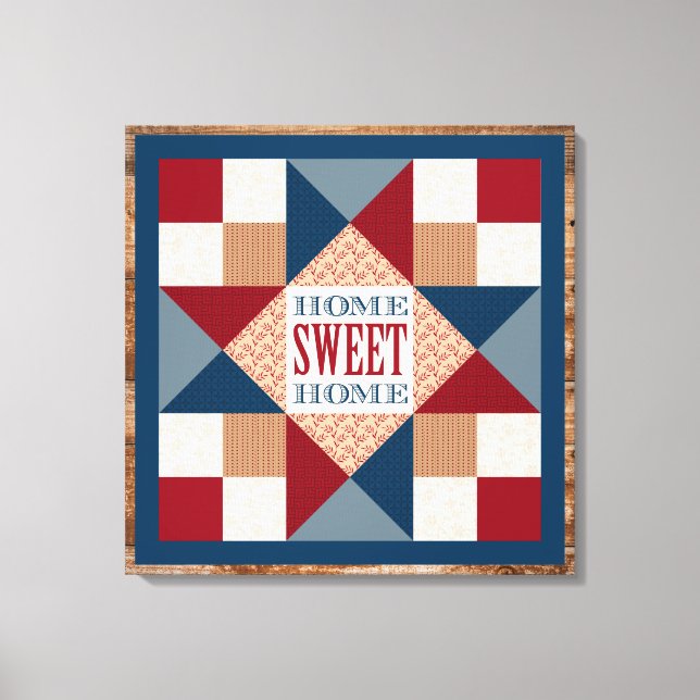 Lienzo Ohio Star Quilt Block - Hogar dulce (Anverso)