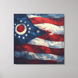 Lienzo Ohio State Flag Design | Buckeye State Pride Gift 
