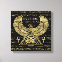 Ojo egipcio de Horus - Oro de Wadjet y negro