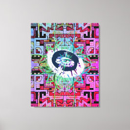 Lienzo Ojo misterioso y patrón tribal/étnico