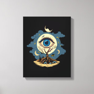 Lienzo Ojo Tree Moon Art