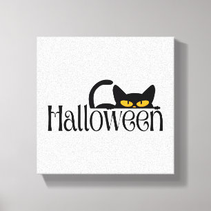 Lienzo Ojos de gato misteriosos de Halloween