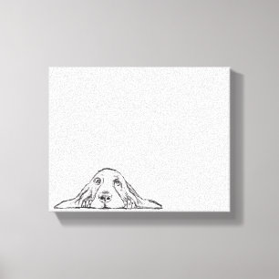 Lienzo ojos de perrito simple blanco negro