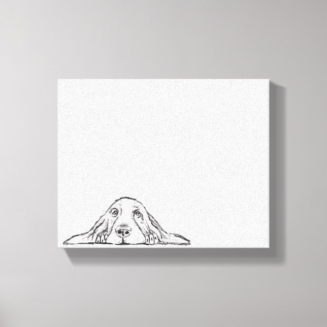 Lienzo ojos de perrito simple blanco negro (Anverso)