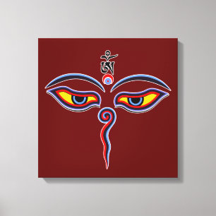 Lienzo Ojos de sabiduría de Buda - Ojos del templo de Bod