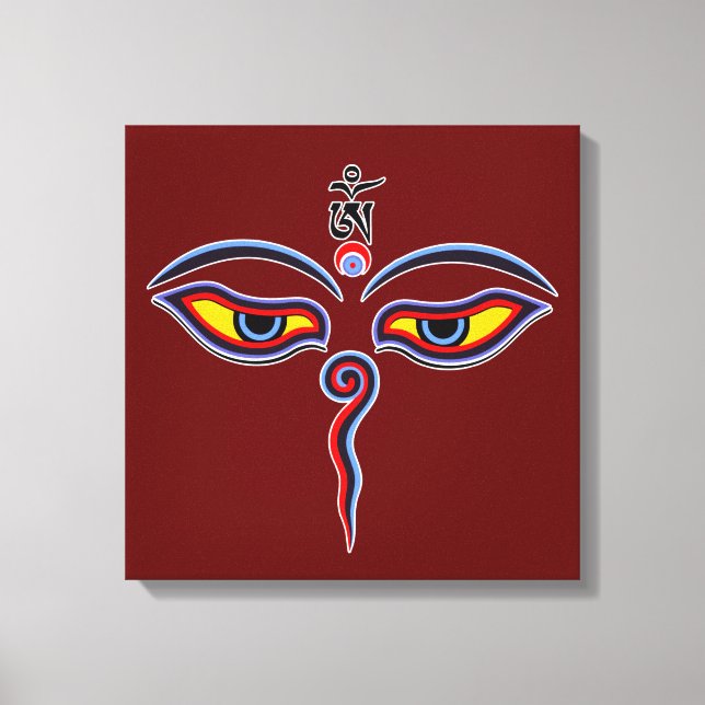 Lienzo Ojos de sabiduría de Buda - Ojos del templo de Bod (Anverso)