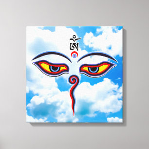 Lienzo Ojos de sabiduría de Buda - Ojos del templo de Bod