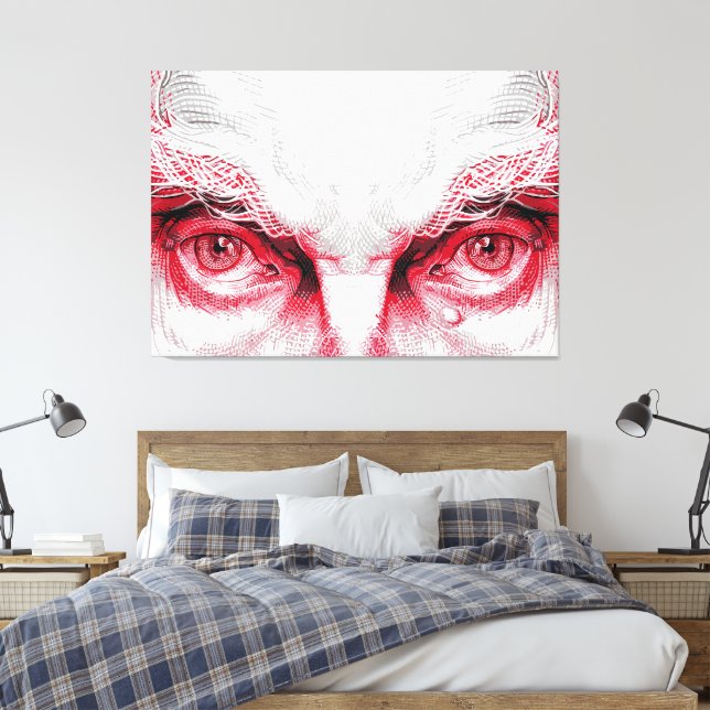 Lienzo Ojos del mal antiguo - Aviso rojo (Insitu(Dormitorio))