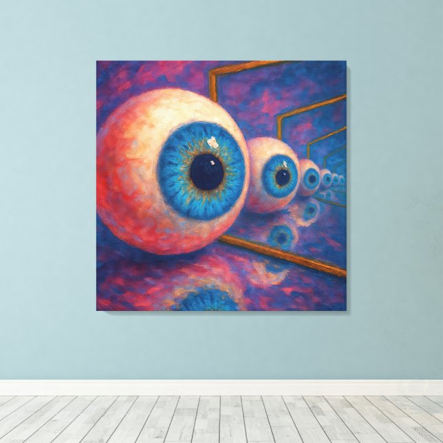 Lienzo "Ojos más allá de siempre" - Un retrato surrealist (Insitu (piso de madera))