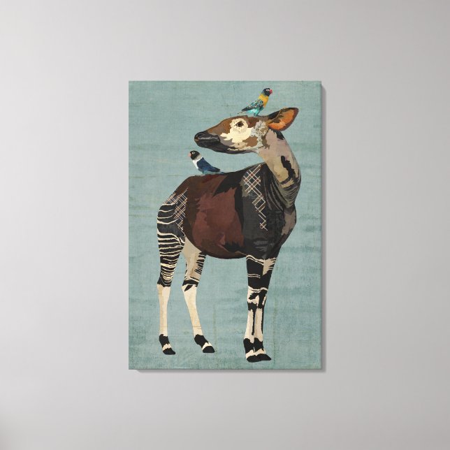 LIENZO OKAPI & FEATHERS (Anverso)
