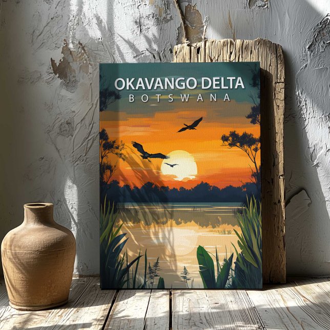 Lienzo Okavango Delta Botswana Canvas Print African Art (Okavango Delta Botswana Canvas Print African Art by TinkPrints.)