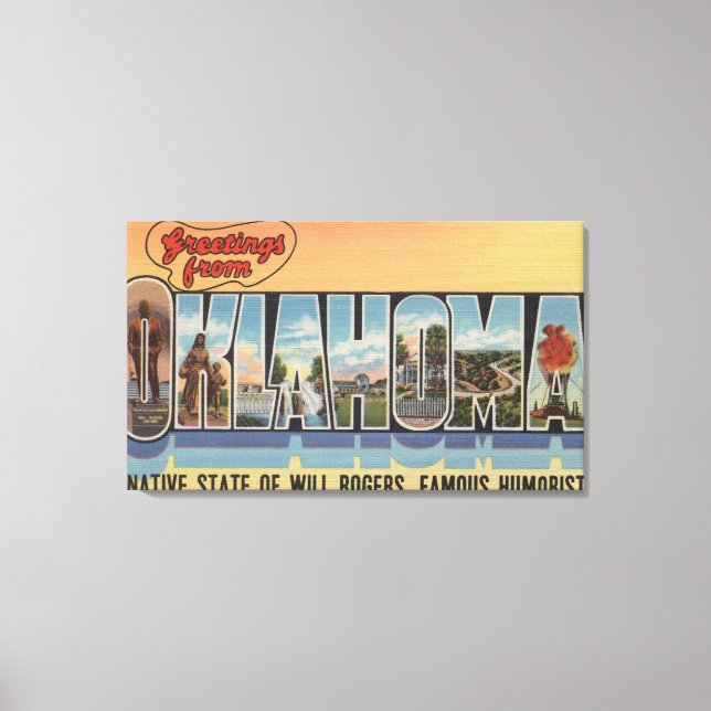 Lienzo Oklahoma (Estado Nativo de Will Rodgers) (Anverso)