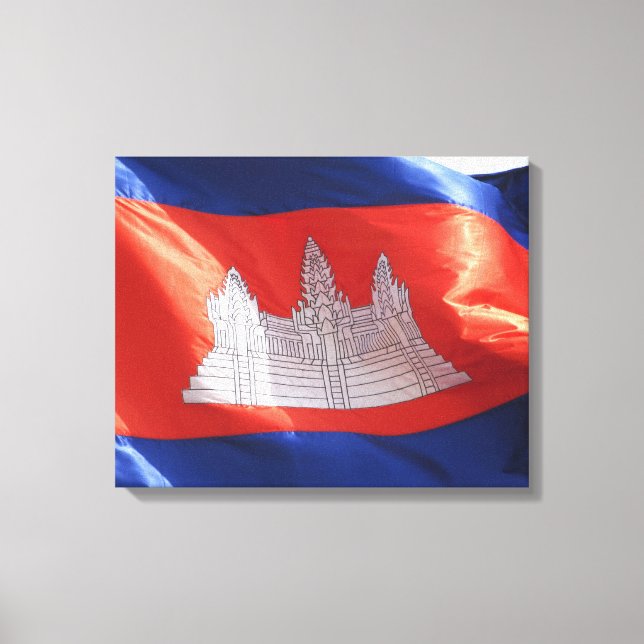 Lienzo ola de bandera de camboya (Anverso)