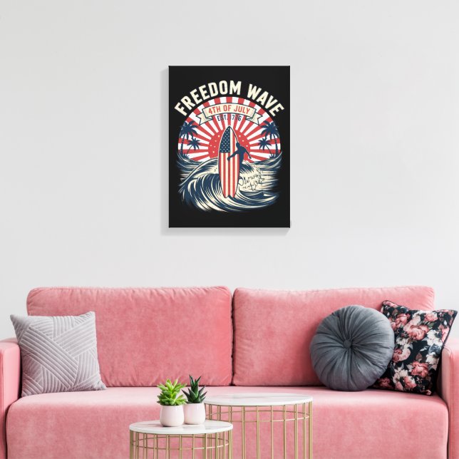 Lienzo Ola de la Libertad 4 de Julio (Insitu (Sala de estar))
