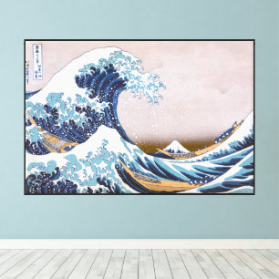 Lienzo Ola de tsunami Gran ola frente a Kanagawa Japón po