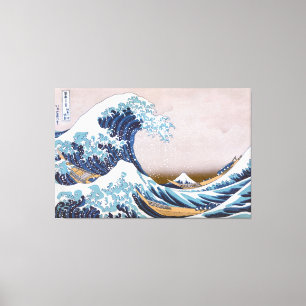 Lienzo Ola de tsunami Gran ola frente a Kanagawa Japón po