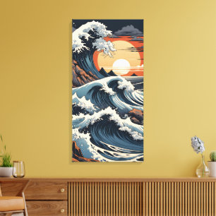 Lienzo Ola japonesa de Hokusai