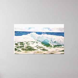 Lienzo Ola rompiendo en la orilla: Paisaje marino realist