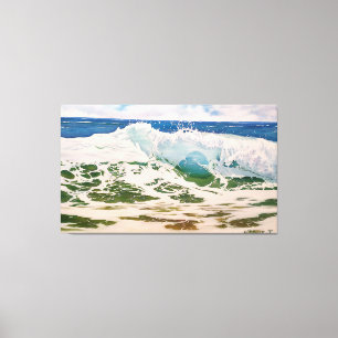 Lienzo Ola rompiendo en la orilla: Paisaje marino realist