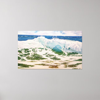 Lienzo Ola rompiendo en la orilla: Paisaje marino realist