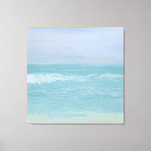 Lienzo Olas agitadas de orilla del mar abstractas en acua