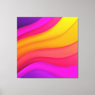 Lienzo Olas Arcoíris Magenta
