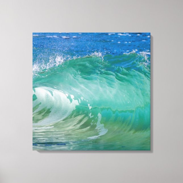 Lienzo Olas de playa de verano del océano azul (Anverso)
