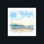 Lienzo *~* Olas de playa Sunrise AR7<br><div class="desc">Nautical Beach Ocean Sea Seascape with Birds STRETCHED CANVAS ART PRINT Energetic Enhanced Elegant Beach Sky Ocean Waves Nautical un poco Resumen digital realzado foto foto de macro pintura, The digital Beach Painting. en un estilo artístico blanco abstracto de marco. (Buscar AR7 para otros elementos similares a este diseño.) Sea...</div>