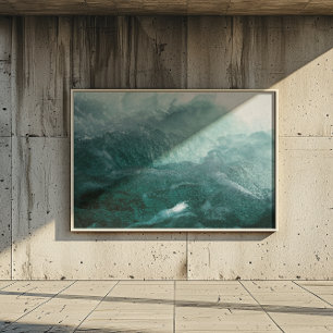 Lienzo Olas del océano Azules claros y oscuros delicadas 