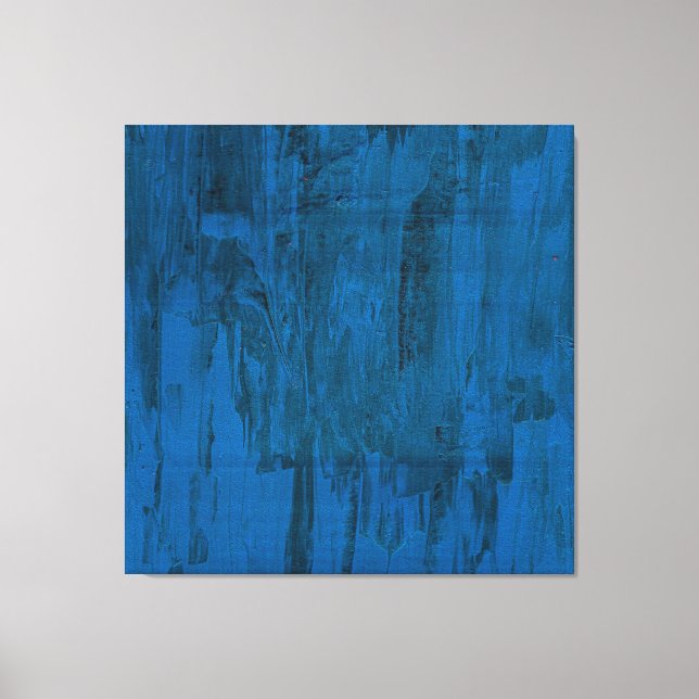 Lienzo Olas del Océano de Medianoche | Azul Profundo Abst (Anverso)