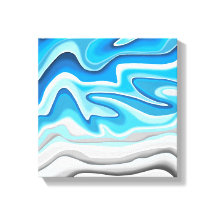 Olas del Océano | Pintura abstracta azul