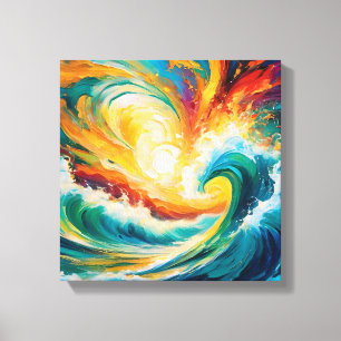 Lienzo Olas Energizadas: Océano Abstracto