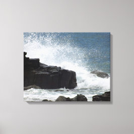 Lienzo Olas estrellándose sobre rocas