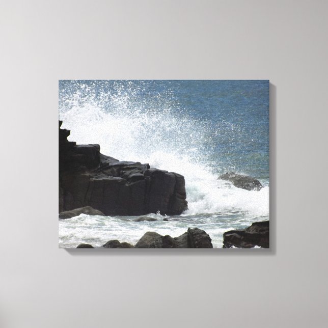 Lienzo Olas estrellándose sobre rocas (Anverso)